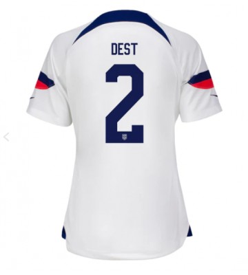 United States Sergino Dest #2 Replica Home Stadium Shirt for Women World Cup 2022 Short Sleeve